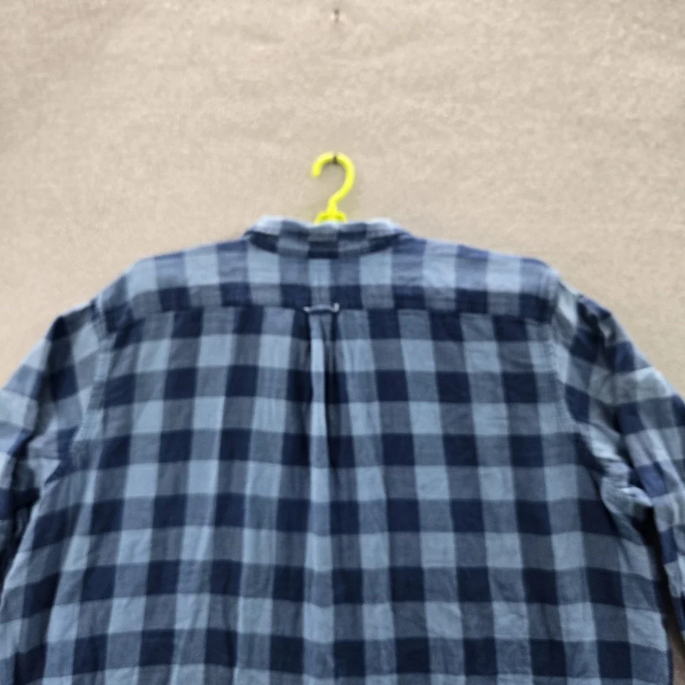 Ralph Lauren Men Button Up Shirt 4XB Blue Pony Embroidery Plaid Untucked Fit